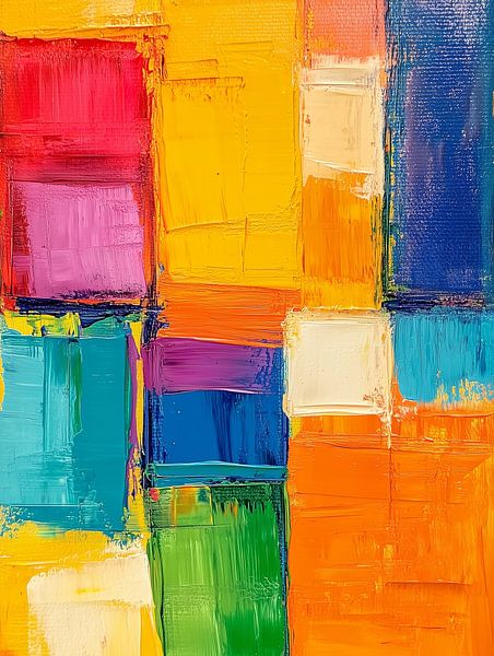 Bold colour fields in red, blue and yellow by artefacti