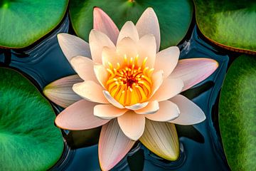 Delicate waterlelie op stilstaand water van Poster Art Shop