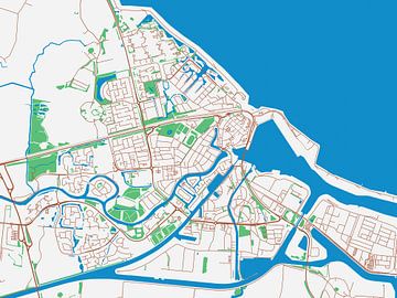 Map of Delfzijl in the style Urban Ivory by Map Art Studio