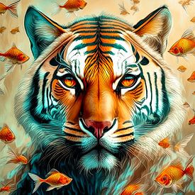 Tijger tussen de goudvissen van By Marjolein Design