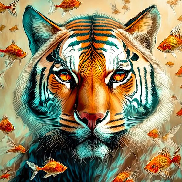 Tiger unter Goldfischen von Marjolein van Middelkoop