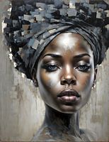 Afrikanische Frau mit Kopftuch