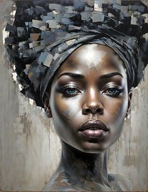 African woman with headscarf by Jack Schoneveld