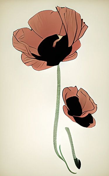 Vintage Mohn von Niek Traas