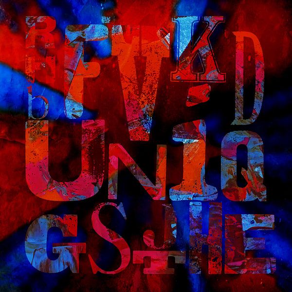 Uniek - Letters in rood en blauw van Western Exposure