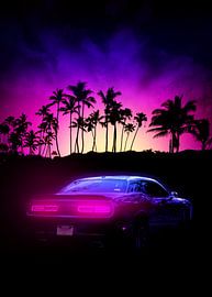 Challenger au coucher du soleil