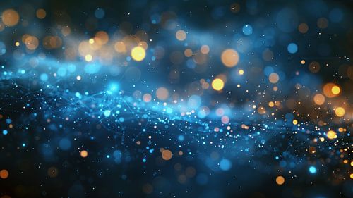 Blauwe achtergrond met goud