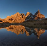 Golden hour sunlight on the mountains - Dolomites, Italy