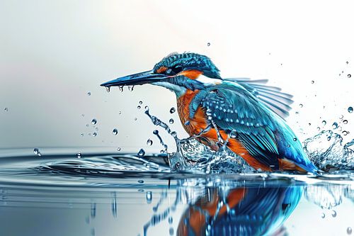 iisvogels bij het water