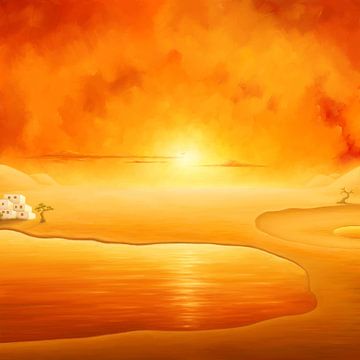 Golden Desert. Expressionisme. van SergeivoArt