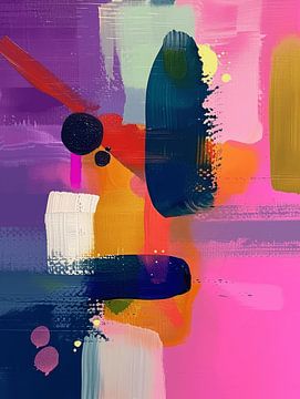 Super kleurrijk, modern en abstract schilderij van Studio Allee