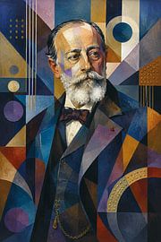 Franse componist en pianist Camille Saint Saens schilderij. van Johannes