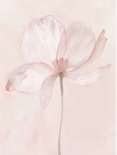 Soft Blush Watercolor Flower