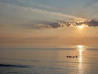 Surfers in the sea near Scheveningen, The Hague