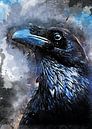 Raaf vogel aquarel kunst #raven van JBJart Justyna Jaszke thumbnail