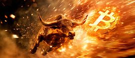 Bull with Bitcoin logo - Finanzwunder by Poster Art Shop