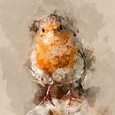 Portret van een pasgeboren roodborstje van Art by Jeronimo thumbnail