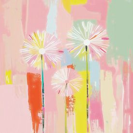 Pastel dandelions in the city by Floral Abstractions