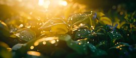 Sun-drenched moist leaves by Poster Art Shop