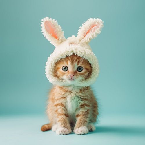 Katze mit Kaninchenohren