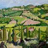 Paysage Carmignano Toscane Italie sur Antonie van Gelder Beeldend kunstenaar