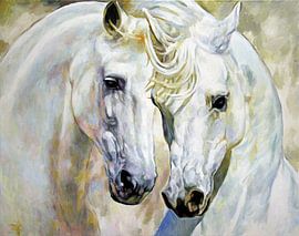 Horse duo, art print from the original painting by JOARTCOLOGNE