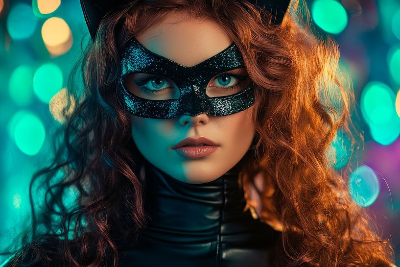 Portrait fascinant d'une personne masquée par Poster Art Shop