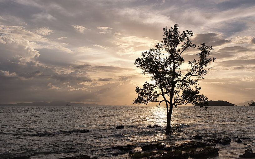 Een zonsondergang in Krabi, Thailand von Peter Korevaar