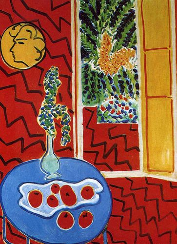 flower and fruit vases on the table, henri matisse