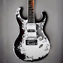 Old electric guitar black and white by Renato Daub