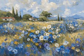 Flower meadow in Mediterranean landscape by NJ Midnight Studio