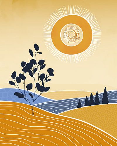 Zomerlandschap in de ochtend