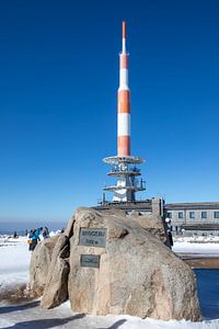Der Brockenstein auf dem Brockengipfel  (Harz / Sachsen-Anhalt / Deutschland)