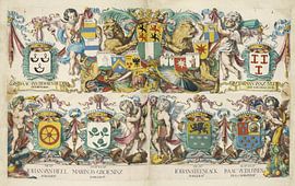 Oben die Karte von Rotterdam aus dem Jahr 1694, Romeyn de Hooghe