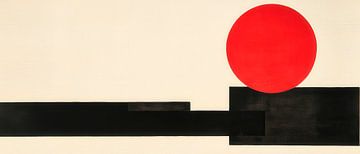 Geometrische Komposition mit rotem Kreis von Poster Art Shop