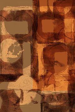 Rustic Abstract Geometric art in Warm Tones. Balance. by Dina Dankers