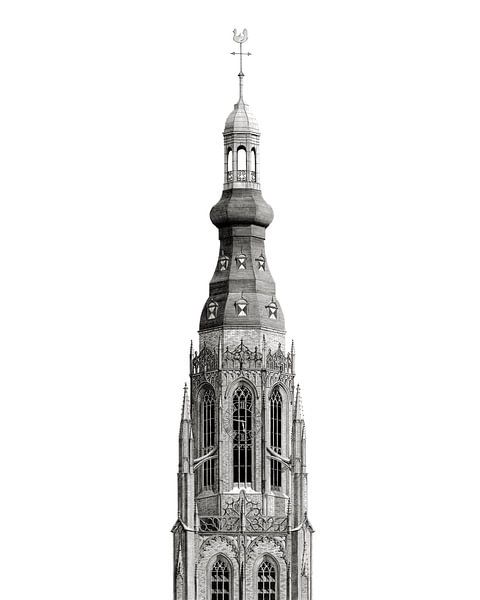 De Grote Kerk, Breda - Art-print van Steven van Ginderen