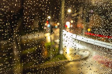 Water droplets on window pane by Marcus Beckert