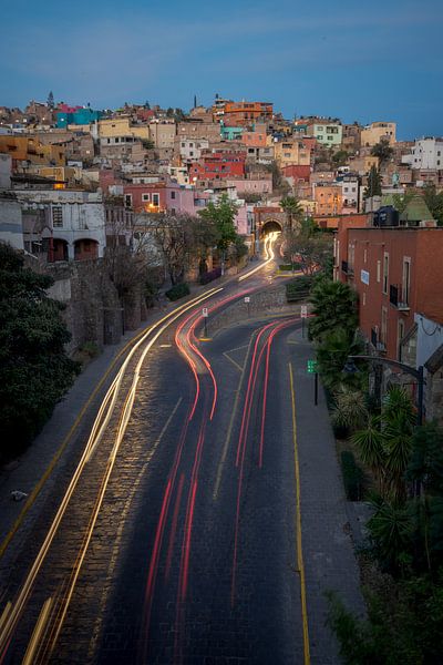 Licht lijnen Mexicaanse stad van Remco van Adrichem