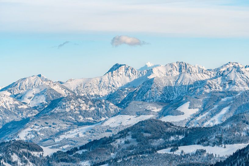 Gaishorn and the Allgäu Alps in winter by Leo Schindzielorz