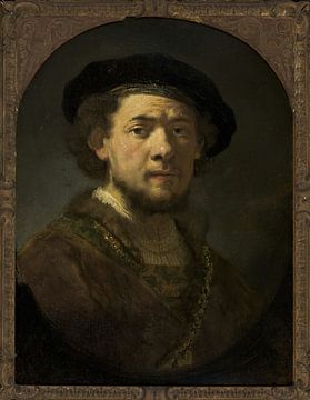 Portret van een jongeman met een gouden ketting, Rembrandt