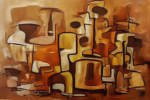 Abstract werk in bruine tinten