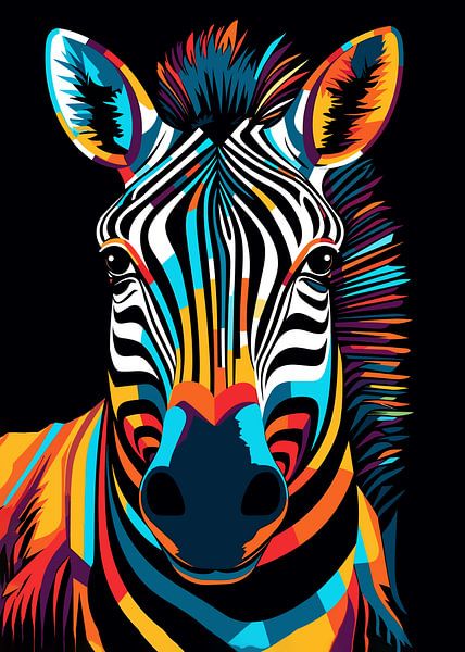 Zebra Tier Pop Art Farbe Stil von Mason Scott