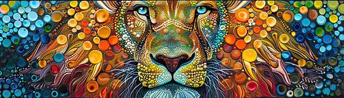 Painting Colourful Lion