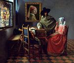Het glas wijn - Meisje met de parel- Johannes Vermeer van Digital Art Studio thumbnail