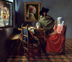 Glas Wein - Mädchen mit Perlenohrring - Johannes Vermeer