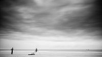The lonely fisherman (Zwart wit) van Lex Schulte thumbnail