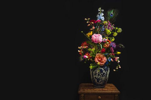 Bloemen in vaas, flowers in a vase.