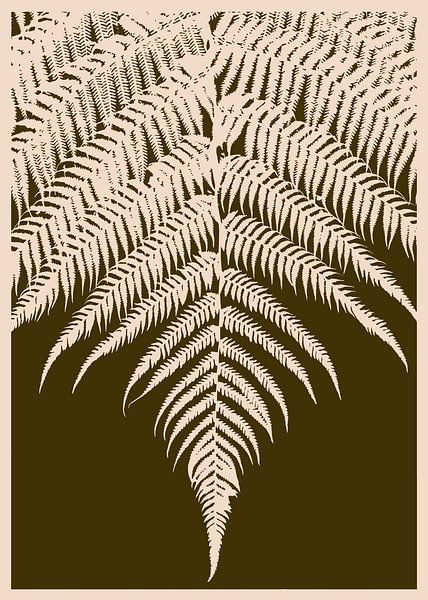 Fern Leaf Green Shades | Retro | Illustratie by Jansje Kamphuis
