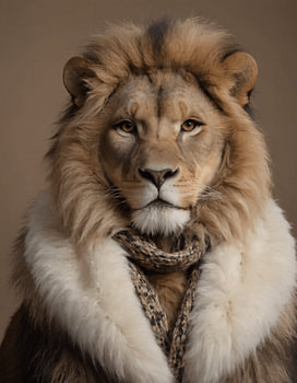 Statige Leeuw in Historisch Uniform